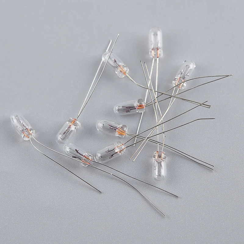 Minibombilla incandescente Edison, filamento de arroz, 10 piezas, 3/4/5mm, 1,5/3/6/9/12/24V