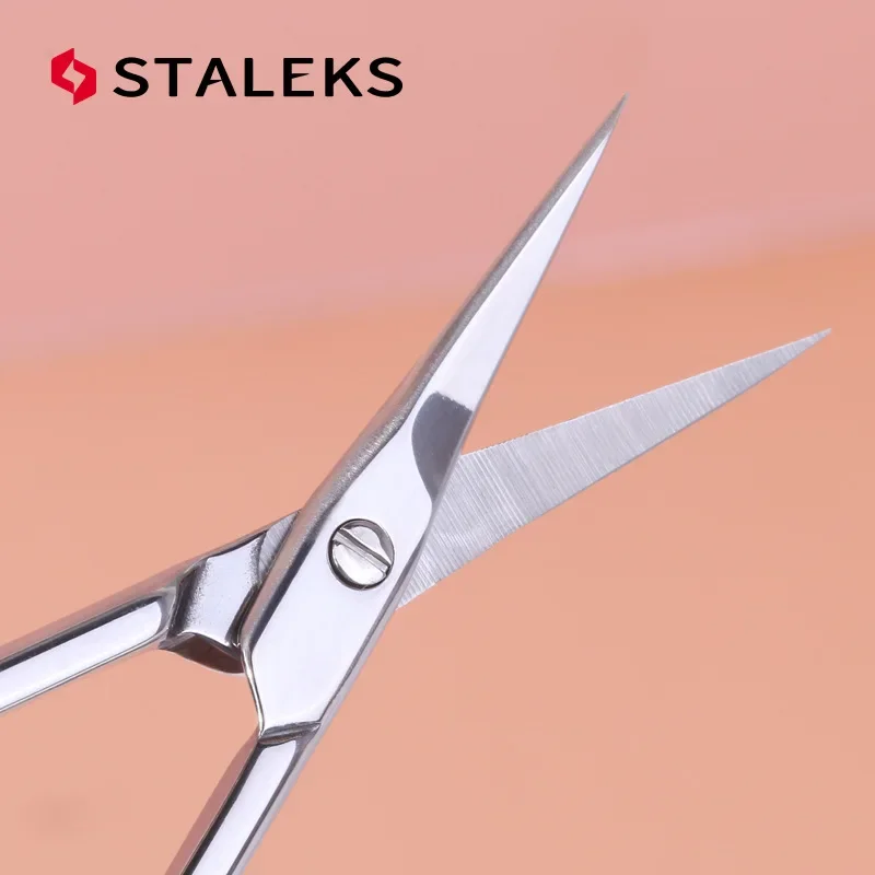 STALEKS tijeras rusas para uñas, tijeras para cejas de acero inoxidable de alta calidad, herramienta de maquillaje profesional para recortar el pelo de la nariz SC-11-1