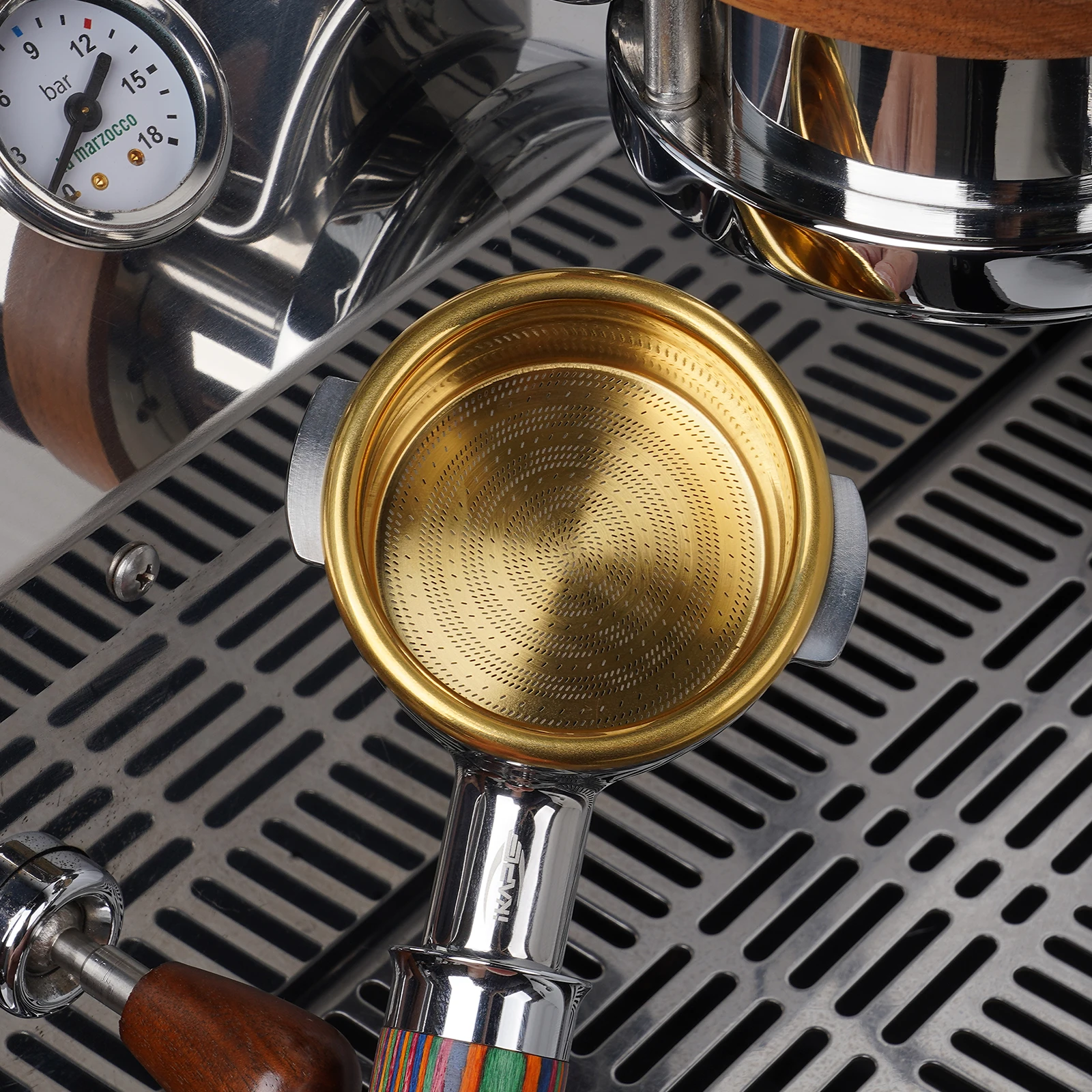 IKAPE-cesta de filtro de Espresso de extracción de alta precisión, cestas de filtro de acero inoxidable para portafiltro sin fondo