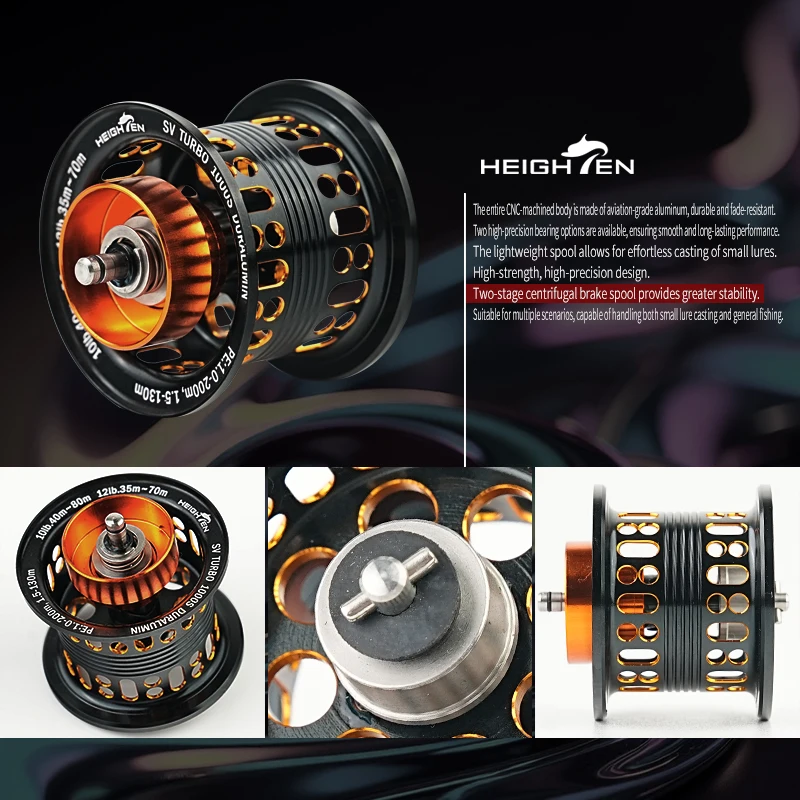 HEIGHTEN Carrete poco profundo para Daiwa Zillion Steez Ryoga Morethan, carrete de Baitcasting