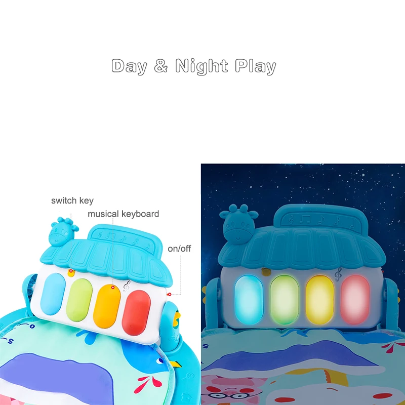Alfombra Musical para juegos de gimnasio para actividades de bebé, alfombra para chico, alfombra de rompecabezas, teclado de Piano, tapete infantil, almohadilla de juego para gatear, juguete para regalo para bebé