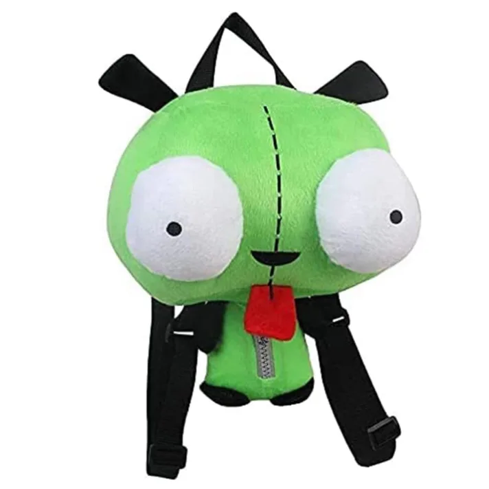 Nuevo Alien Invader Zim 3D ojos Robot Gir mochila lindo peluche verde Kawaii muñeco de peluche mochila para regalos de navidad de niña