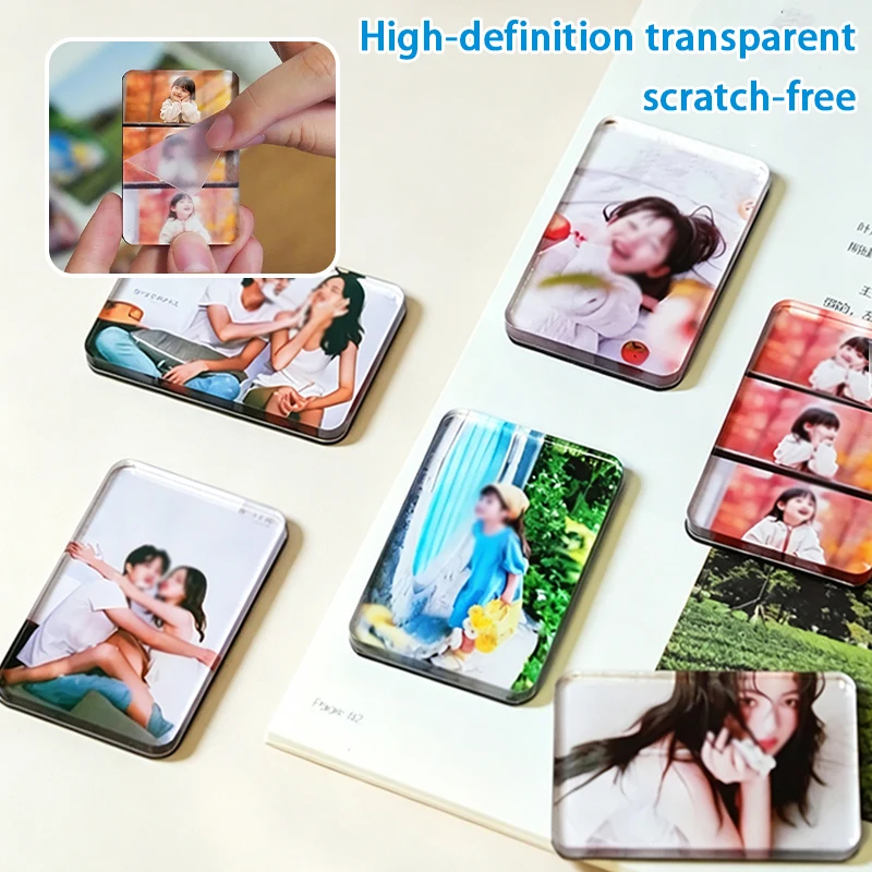 Juego de Imanes Personalizados para Refrigerador con Fotos, Kit de Adhesivos Acrílicos DIY de 5x3cm para Decoración de Refrigerador y Regalo de Recuerdo