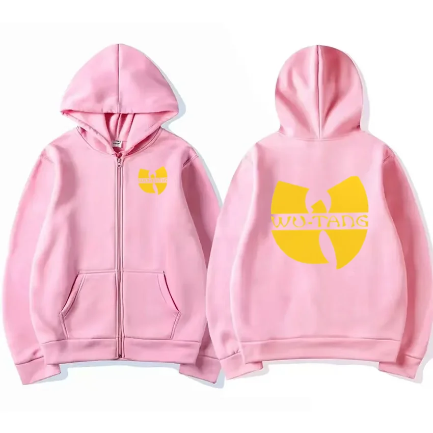 Sudadera con capucha con gráficos de Hip Hop Années 90 Wu Clan T-tangs para hombre y mujer, chaqueta punk con cremallera, abrigo gótico de lana de manga larga, ropa informal suelta