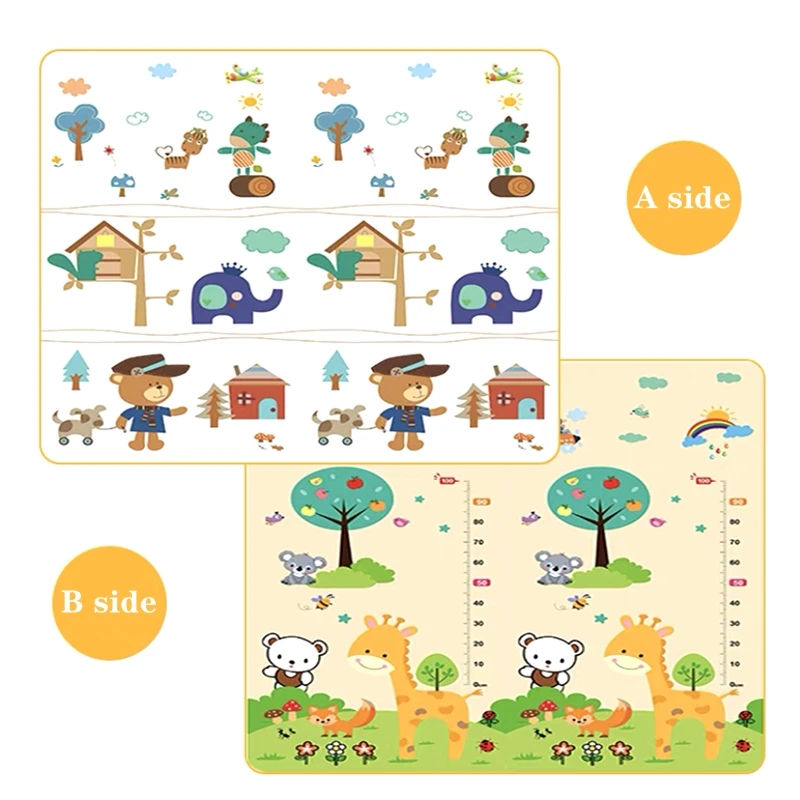 Alfombra de juego de 200x180/180x120/180x150cm para niños, alfombra de seguridad gruesa, alfombra de juego para gatear, alfombra plegable, alfombra de juego