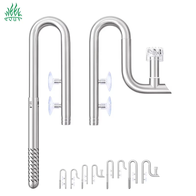 Tubo de filtro de acero inoxidable Week Aqua 304 con espumadera de superficie para influjo y salida de tubos de lirio para acuario