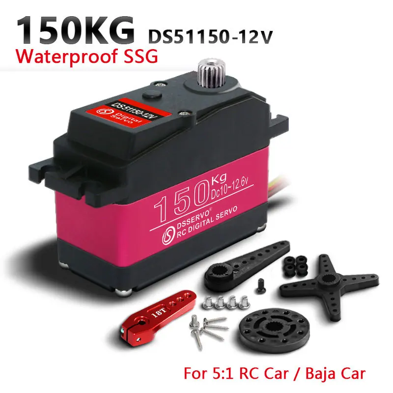 Nuevo Servo Digital Dsservo de Alto Torque de 60Kg 80Kg 150Kg 160Kg, Apto para Control Remoto de Autos, Robots y Dirección, RM 12V/24V