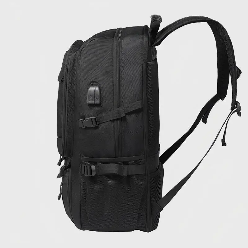Mochila de Viaje Grande para Hombre de 50L 80L, con Compartimento Separado para Zapatos, Mochila Impermeable para Negocios, Deportes al Aire Libre, Bolsa de Almacenamiento Negra