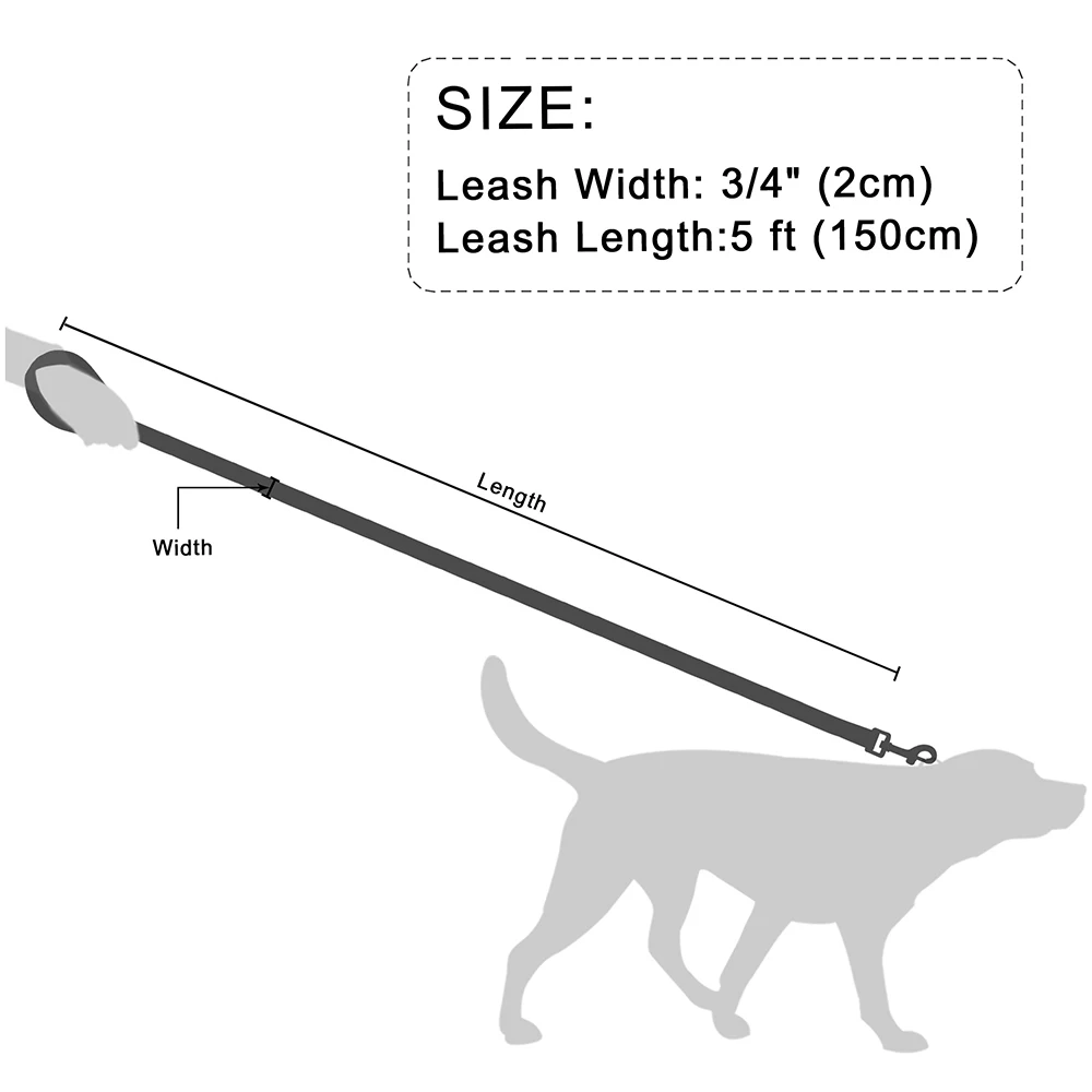 Correa de Cuero para Perro de 1.5 m, Resistente, para Pasear y Entrenar, para Perros Pequeños, Medianos y Grandes, Pitbull, Pug, Pastor Alemán