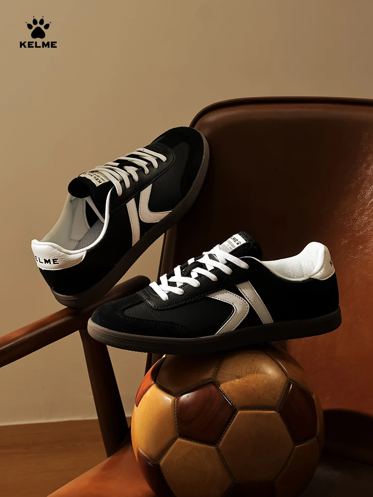 Zapatillas de Entrenamiento Kelme German, Ligeras, Retro, Cómodas, Casuales, para Deportes al Aire Libre, Fitness, Running, Blancas