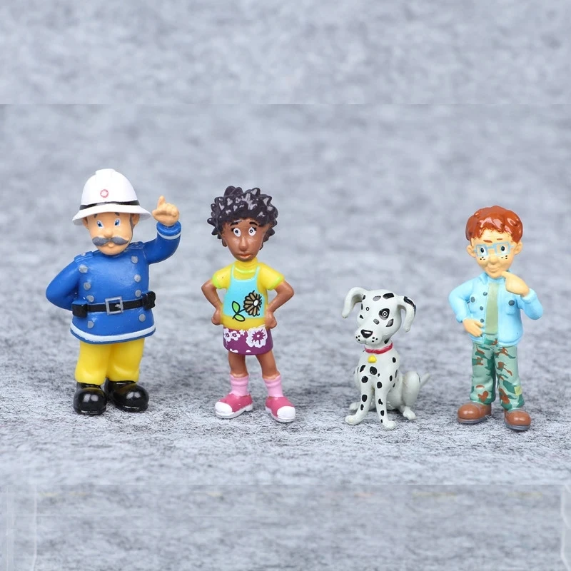 12 unids/set bombero Sam dibujos animados Anime figura de lucha contra incendios modelo PVC muñeca juguetes niño niña juguete para niños cumpleaños regalo de Navidad