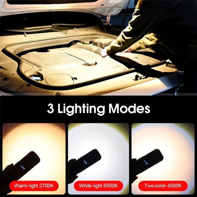 Herramientas de detalles de automóviles, linterna USB, luz de inspección, lámpara con acabado de pintura de coche, escaneo, remolino, luces de trabajo multifunción para reparación de automóviles