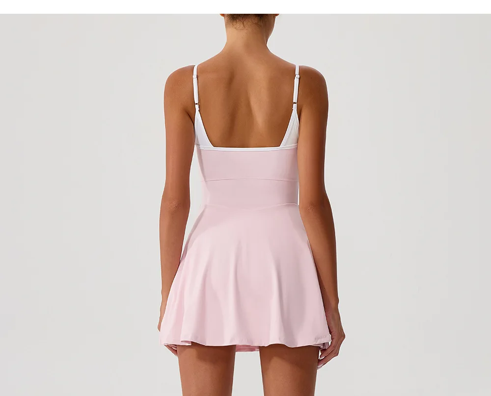 Vestido de tenis para mujer con bolsillos, faldas de golf, pantalones cortos, traje de yoga, ropa de bádminton, ropa deportiva