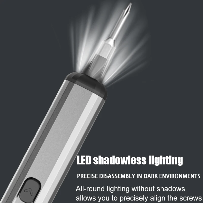 Juego de destornilladores eléctricos, Kit de herramientas eléctricas de precisión recargables con luz LED, 30 Bits para PC, herramientas de reparación de teléfonos móviles, mano DIY