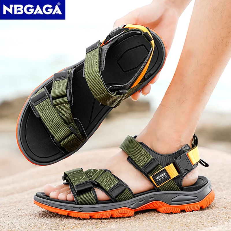 Sandalias de verano para hombre, zapatos deportivos informales a la moda para exteriores, para vacaciones, playa, transpirables, resistentes al desgaste, sandalias para senderismo y caminar