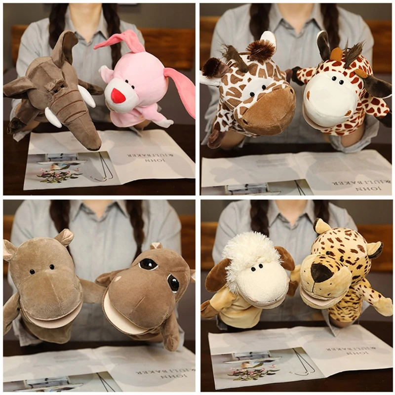 Marionetas de dedo de mano, juguete de peluche de dibujos animados, suministro para fiestas, juguete favorito de reunión familiar