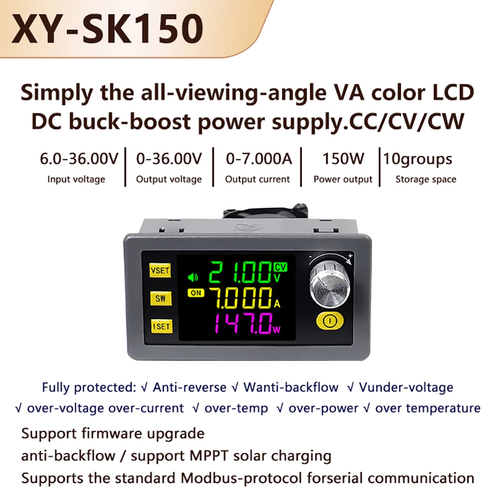 Convertidor DC Buck Boost SK60/SK120/SK150, Fuente de Alimentación de Laboratorio Regulada Ajustable CNC, Módulo de Corriente y Voltaje Constante