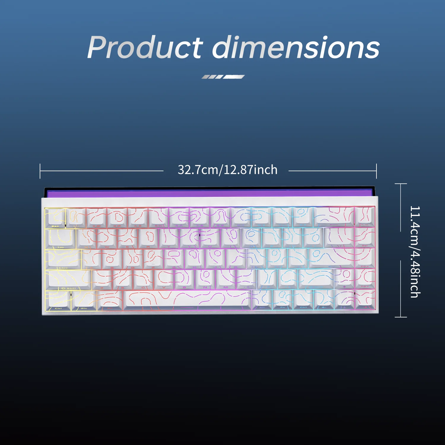 Nuevo Teclado Mecánico Ajazz Nacodex Nk68 con Teclas Terrain, Barra de Luz RGB, 68 Teclas, Conexión por Cable para Juegos y Oficina