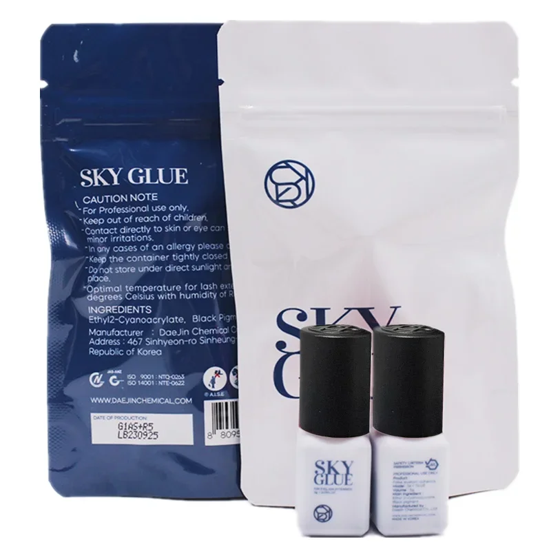 Pegamento para pestañas Original Corea Sky S +, adhesivo negro para mujer 1-2S, zona de cielo de secado rápido, pegamento fuerte para extensión de pestañas, herramientas de maquillaje, 5/10 Uds.
