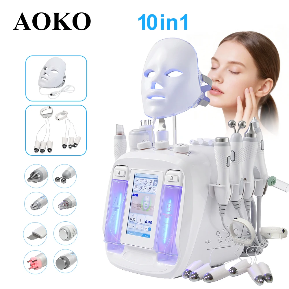Máquina Multifuncional AOKO, Gran Venta, Cuidado Facial con Oxígeno e Hidroterapia, Limpieza de la Piel, 10 en 1