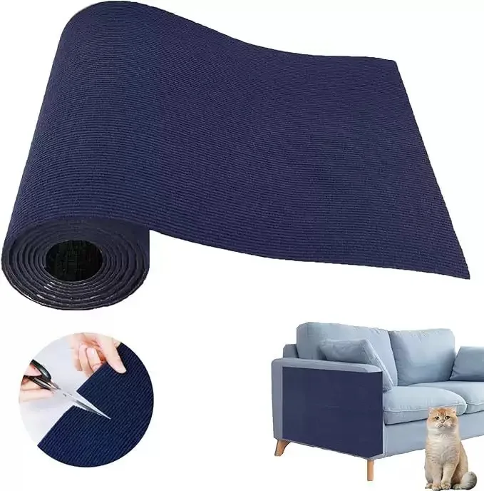 Alfombrilla rascadora para gatos autoadhesiva de 8 tamaños, recortable, protector de muebles y sofás, almohadilla rascadora DIY para gatos para esquinas de sofá y pared