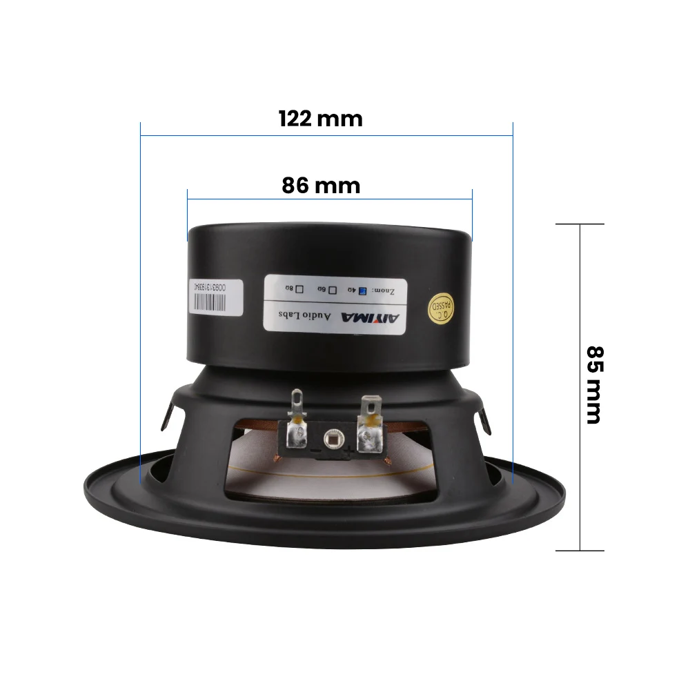 AIYIMA-altavoz de graves potentes para cine en casa, Subwoofer de 5,25 pulgadas, 4/8 Ohm, 40W, para estantería, Audio para coche, bricolaje, 1 piezas