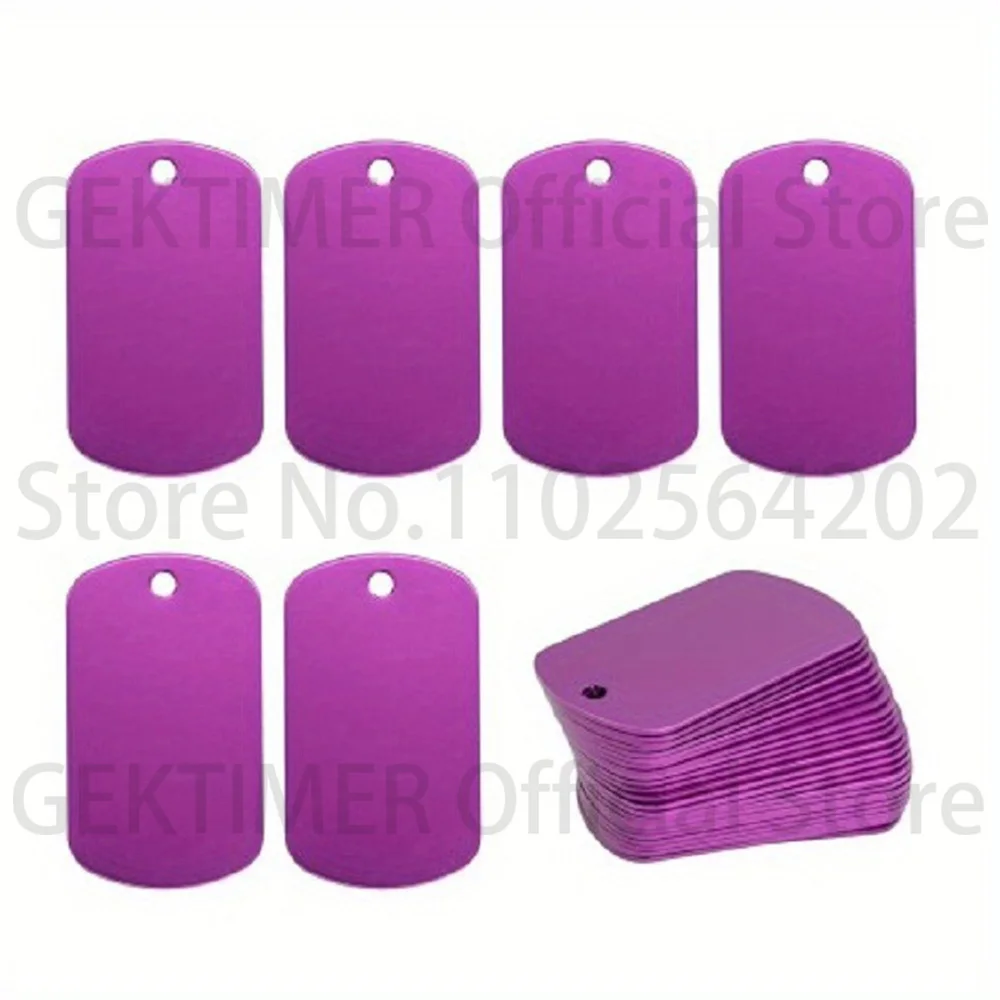 100 Piezas de Etiquetas de Identificación Militar de Aluminio en Blanco, Anillos para Llaveros, Etiquetas Colgantes con Logotipo Personalizado, Suministros para Manualidades y Joyería DIY