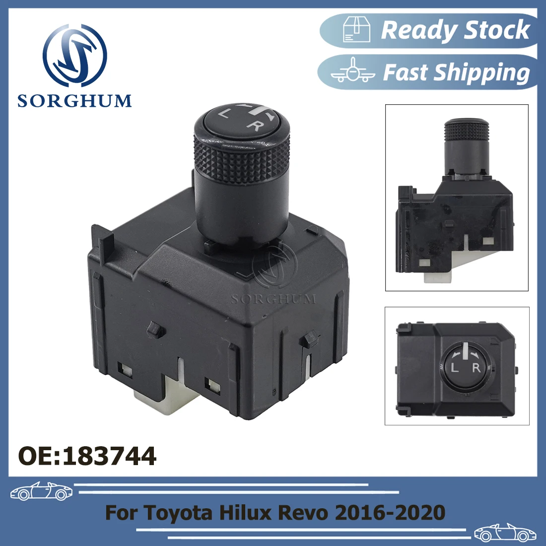 SORGHUM LHD ajustar el interruptor del espejo retrovisor botón de ajuste 183744 para Toyota Hilux Revo 2016-2020 84872-0K020