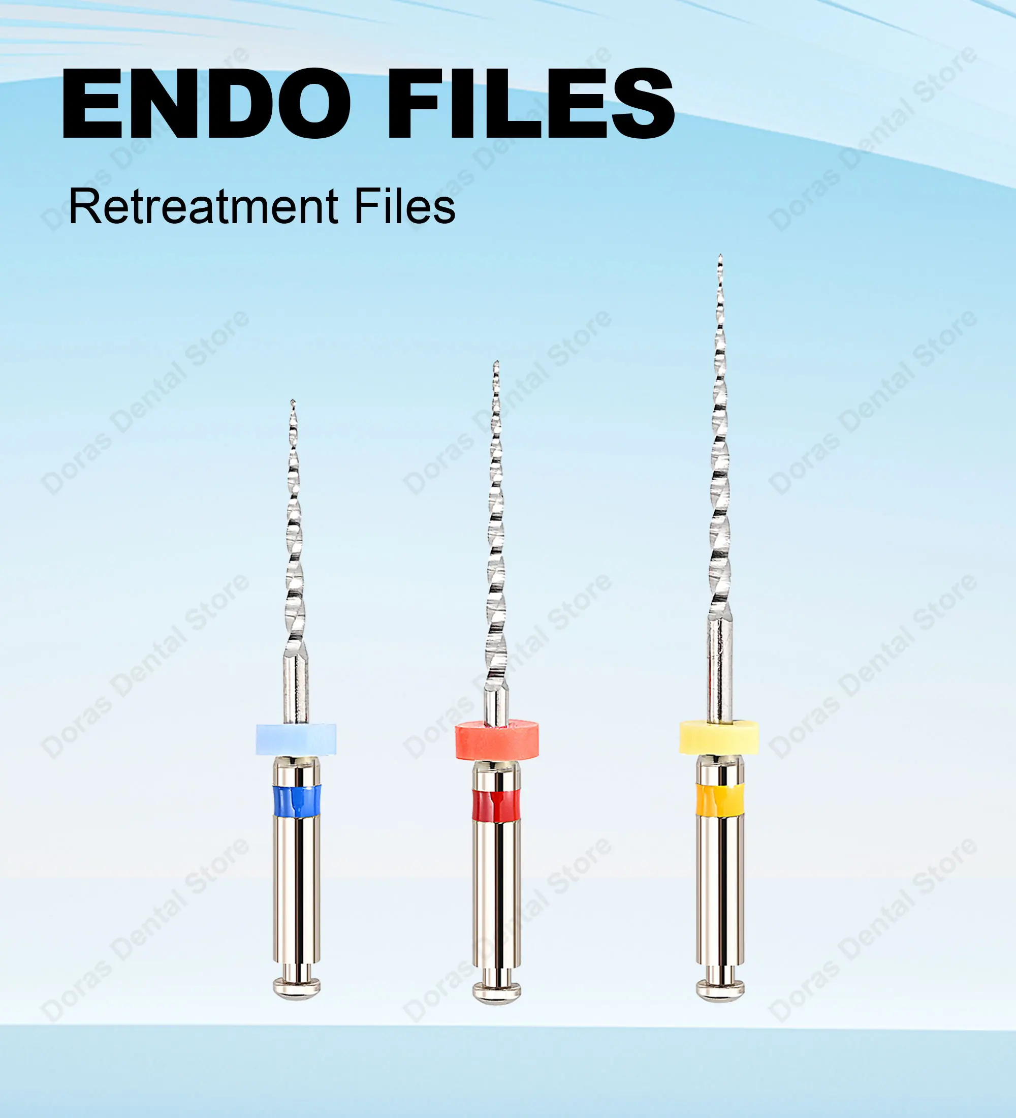 Instrumental Dental Glin: Limas Endodónticas de Retratamiento para Remover Material de Relleno, Limas Endodónticas Rotatorias de Niti de Alta Calidad