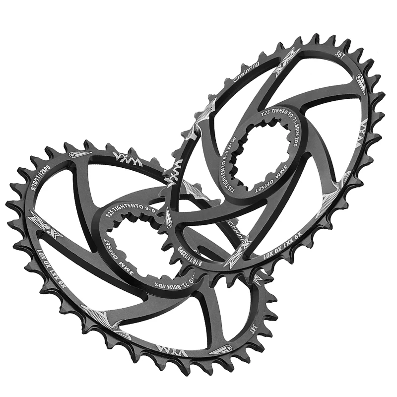 VXM plato de bicicleta 1/3/6mm Offset MTB bicicleta de carretera 30/32/34/36/38/40T rueda dentada para GXP 9/10/11/12 platos y bielas de velocidad