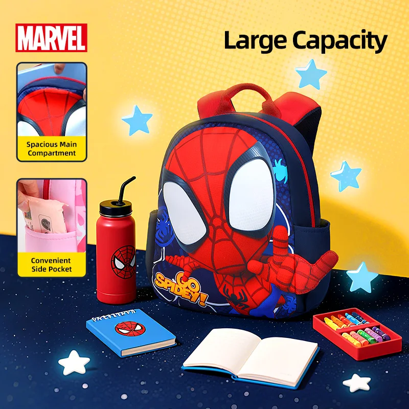 Mochila Disney Spider-Man para niños y niñas, bonita, cómoda, transpirable, ultraligera, impermeable