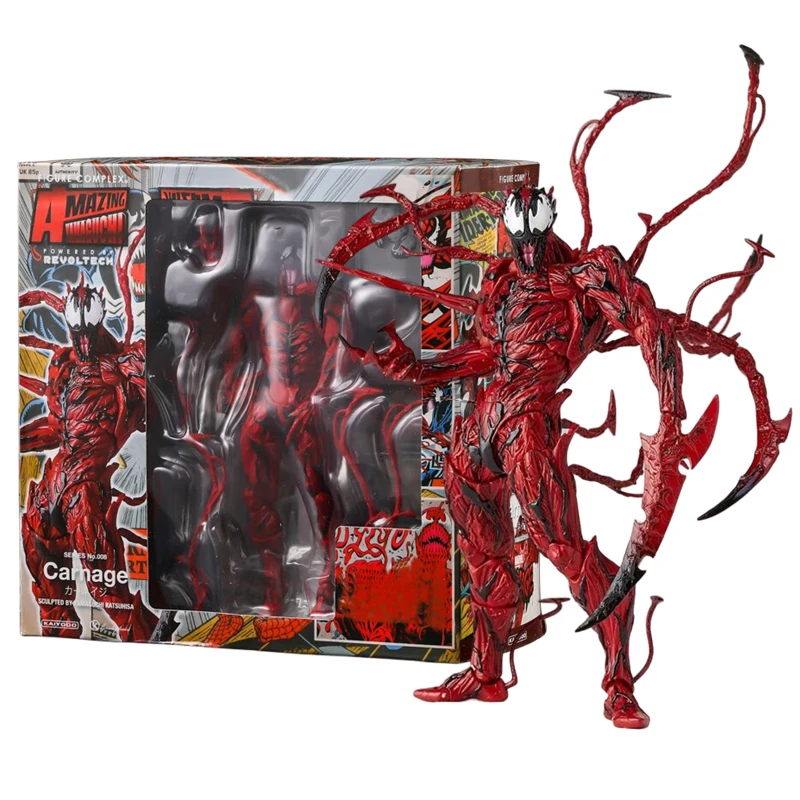 Figura de acción de Spider-Man Carnage Venom de YAMAGUCHI, de la colección Marvel Legends, con articulaciones móviles, rostro intercambiable, estatua, modelo, juguete, regalo.