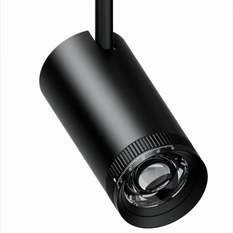 Focos de luz enfocados con 10-55 °   Cambio de Apertura Libre, Focos de Riel Montados en Superficie, Luces de Techo, Techo LED Sin Perforaciones