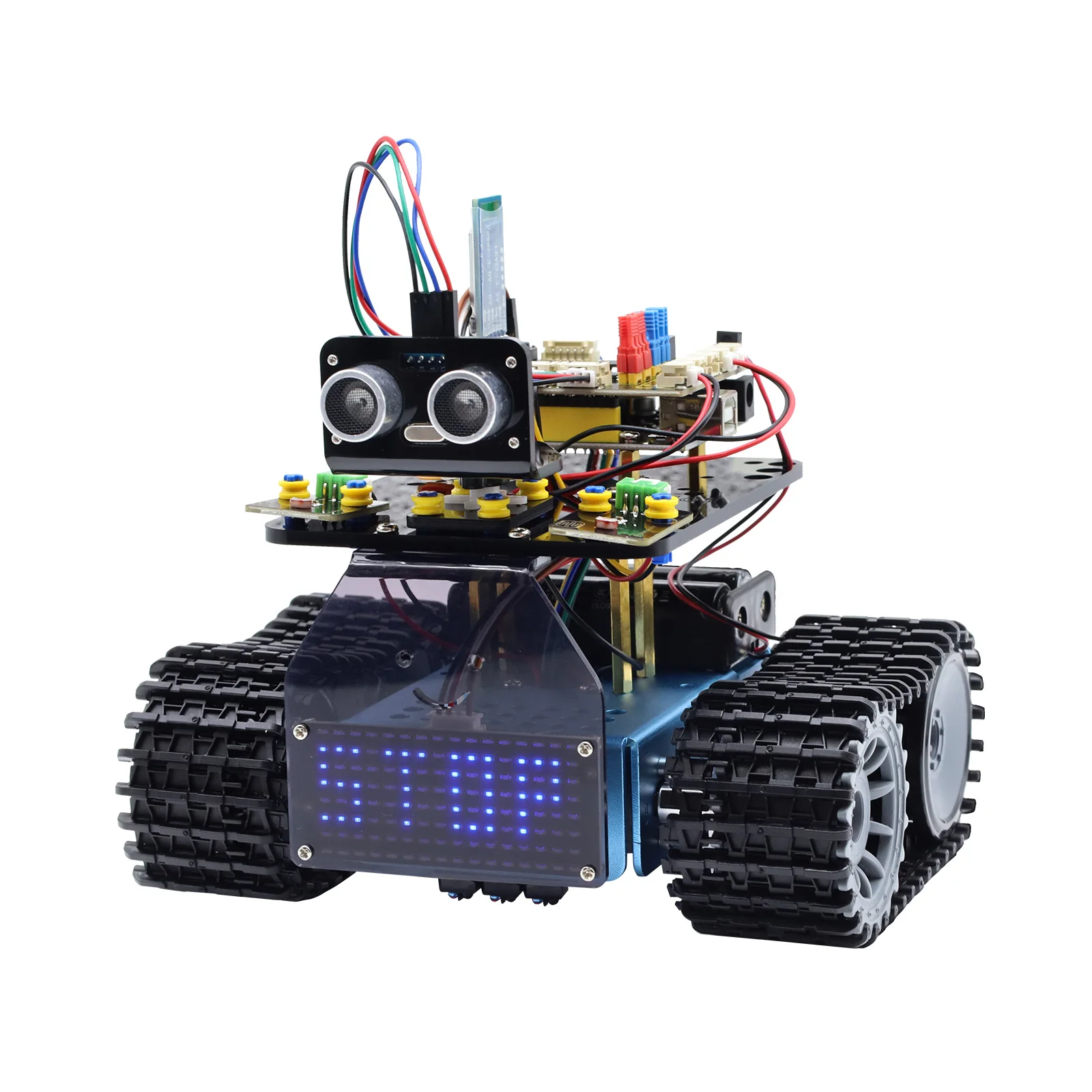 Kit de Robot Tanque Inteligente Mini Actualizado Keyestudio V3.0 para Arduino, Coche Robot Programable DIY, Kit STEM Compatible con Arduino y Mixly
