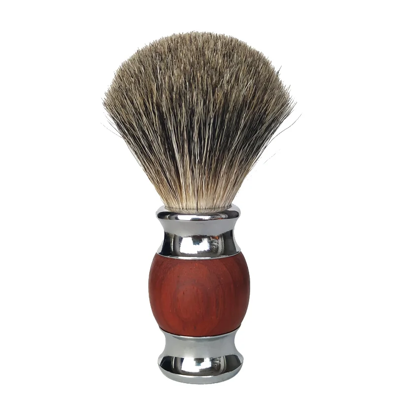 Brocha de afeitar Dscosmetic Man Pure Natural con mango de madera roja para afeitado en húmedo para hombre