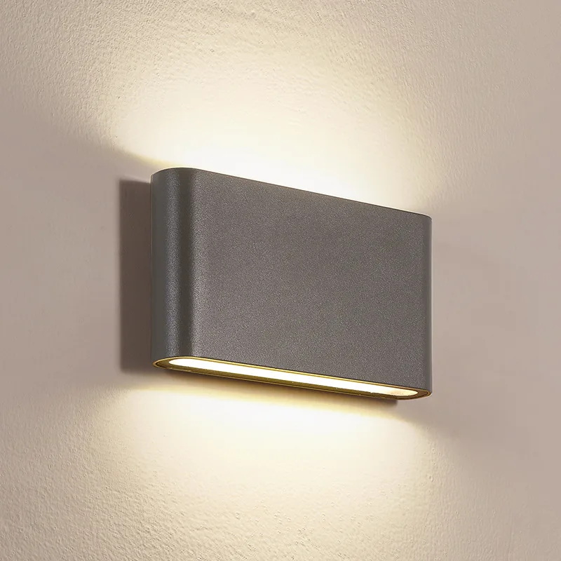 Lámpara de pared nórdica de aluminio de estilo moderno, lámpara de pared interior IP65 impermeable, luces de pasillo hacia arriba y abajo para el hogar, escaleras, dormitorio y cabecera