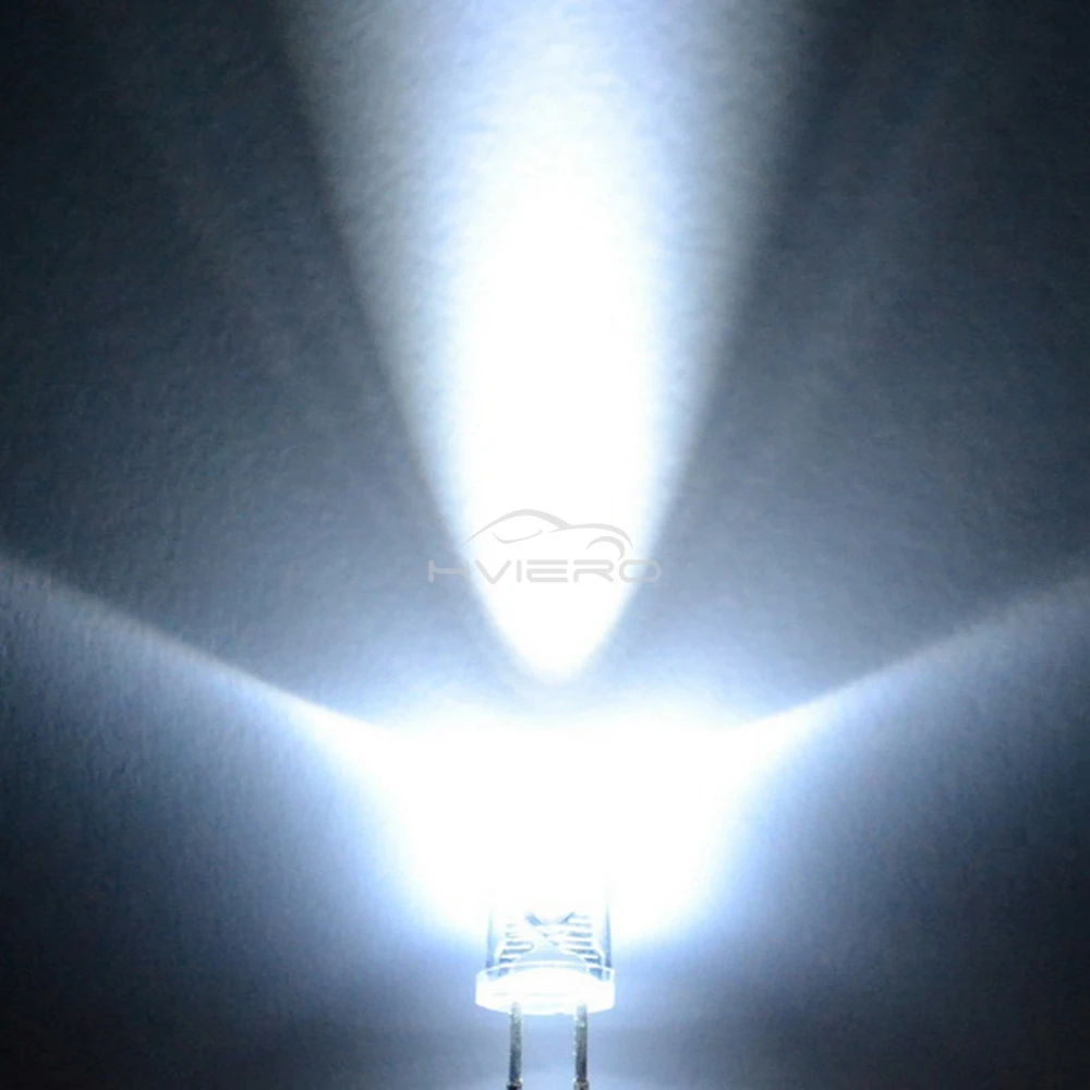 100 Piezas de Diodos Emisores de Luz LED F5 de 5mm, Redondos, Blancos, Rojos, Azules, Rosa Cálido, UV, Transparentes, Súper Brillantes, 6000-6500k, Lámparas, Bombillas