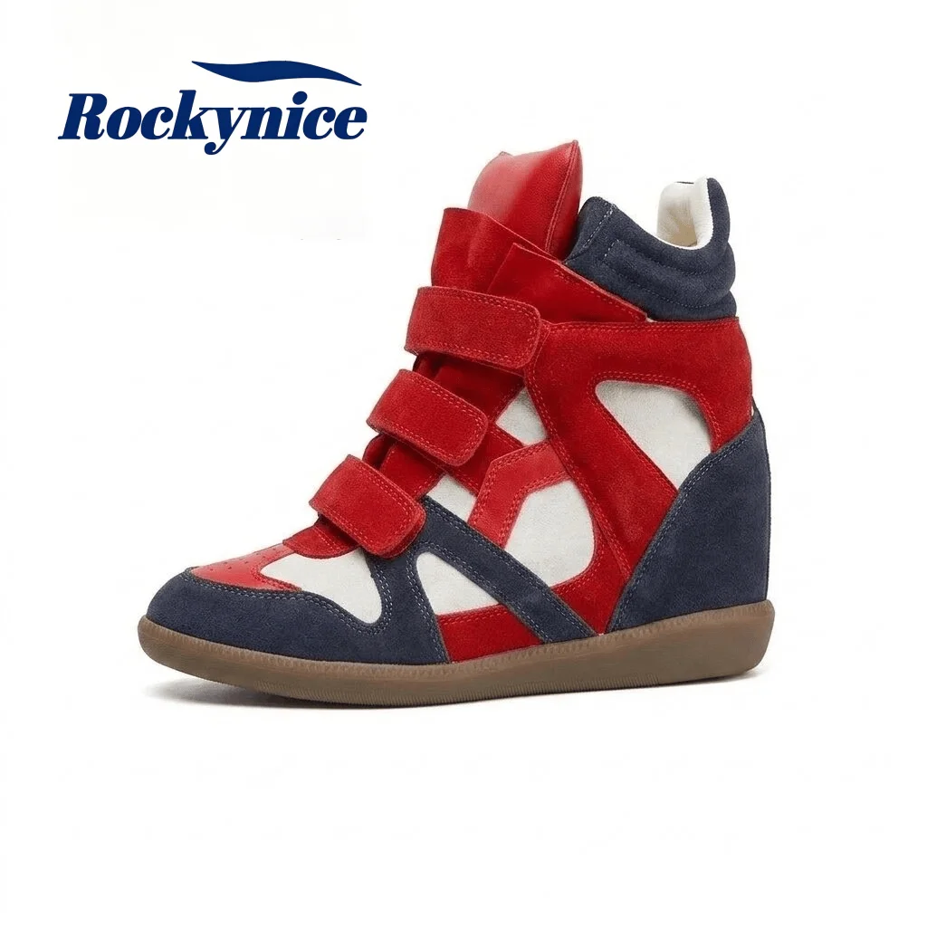 Botines de Mujer, Nuevos 2026, de Cuero Genuino, Plataforma Alta, Estilo Deportivo, Tacones de Cuña de 8CM, Diseño de Botas de Nieve