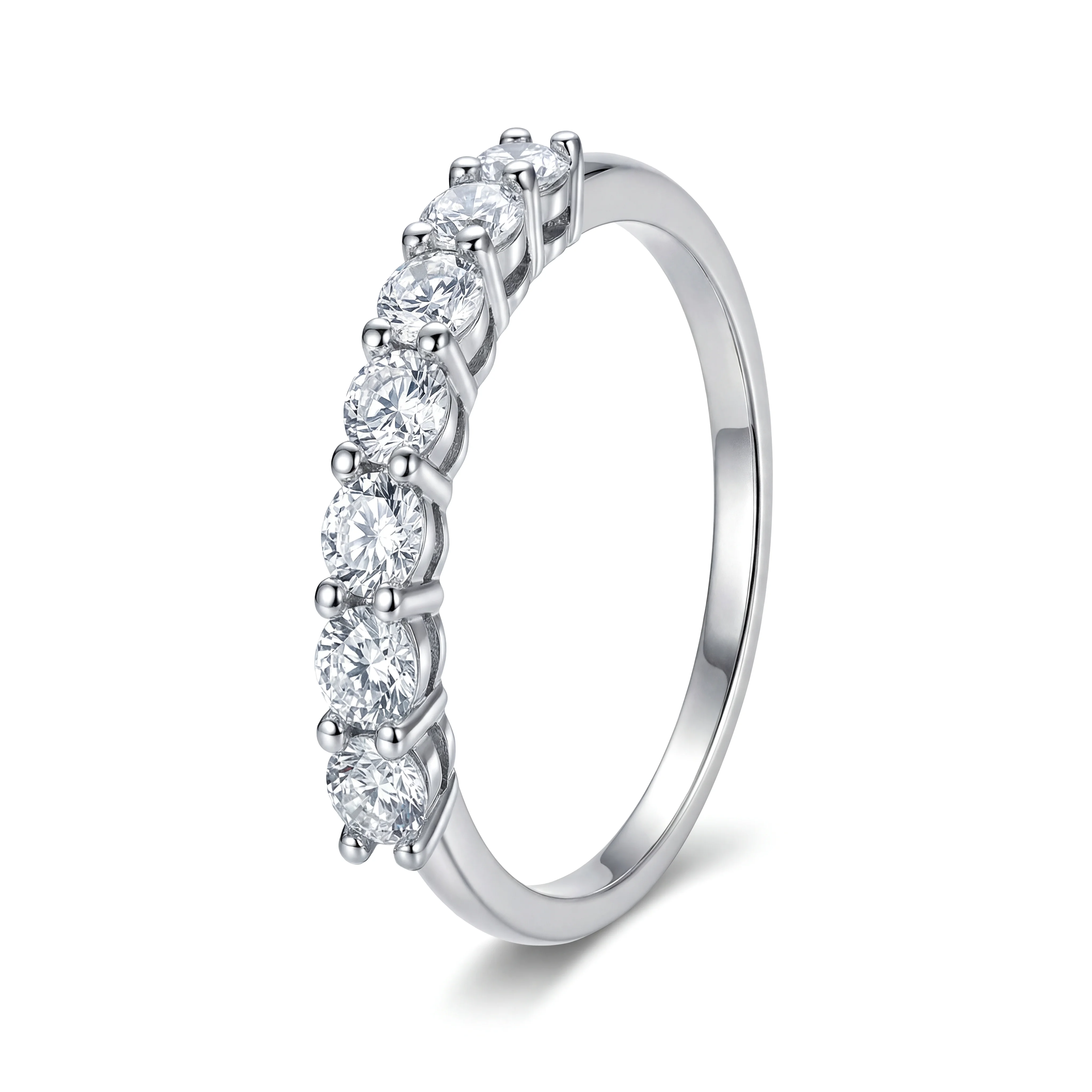 Anillos preciosos brillantes de circonita redonda de Plata de Ley 925 para mujer, joyería fina de compromiso y boda de alta calidad