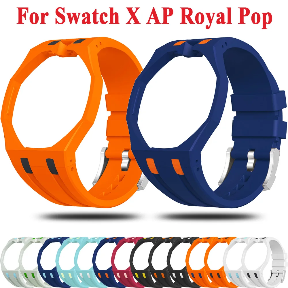 Correa de Silicona para Reloj Swatch x AP Royal POP, Caja de Silicona para Reloj Royal Oak, Varios Colores a Elegir, Ideal para Regalos