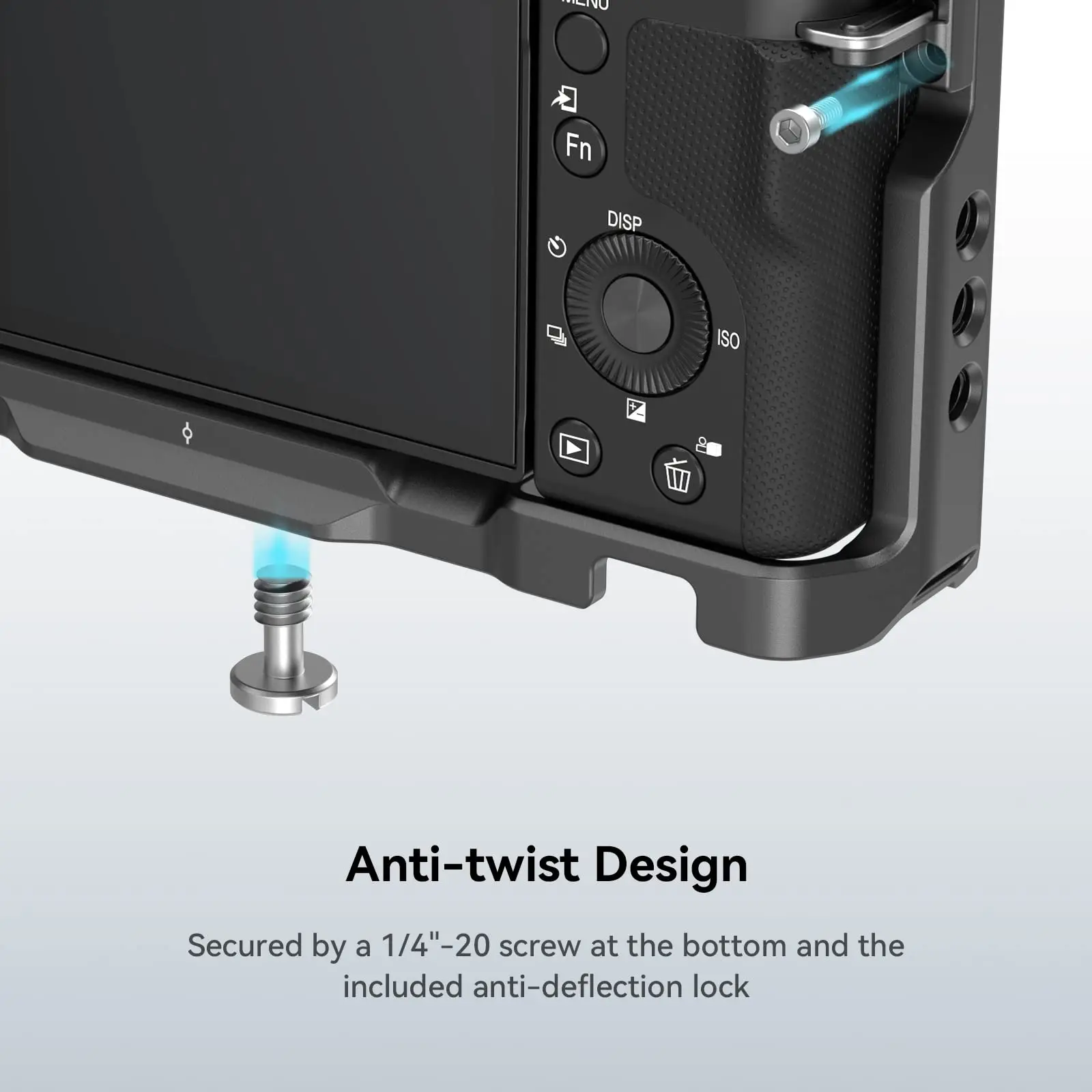 SmallRig para jaula Sony ZV-E10 con empuñadura de silicona y placa de liberación rápida integrada para Kit de plataforma Arca-Swiss Cage con zapata fría 3538