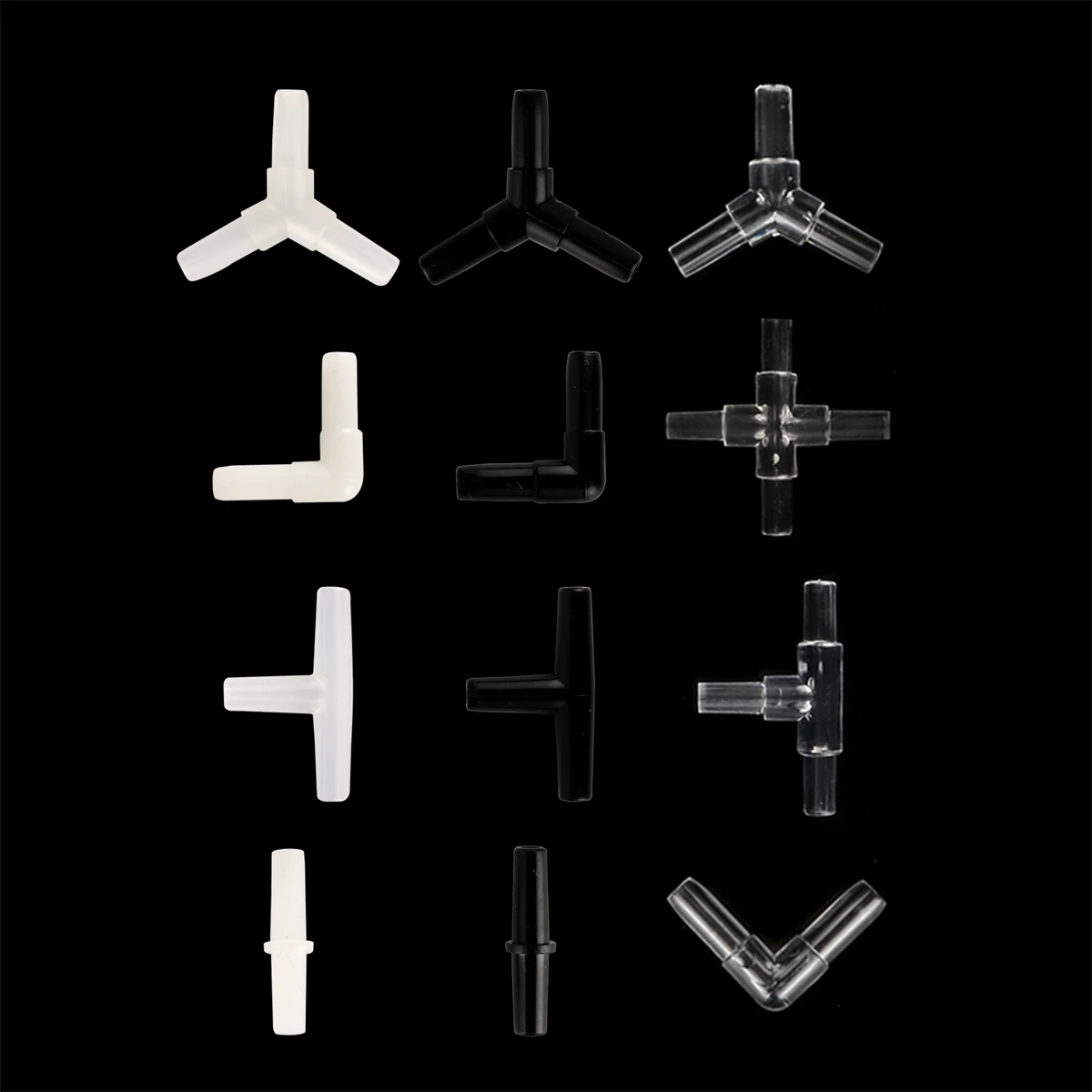 Accesorios de oxigenación para pecera, manguera en T de 4mm, codo recto en forma de Y, adaptador de tubo de aire de 3 vías, junta de tubo de agua para acuario, 20/100 Uds.