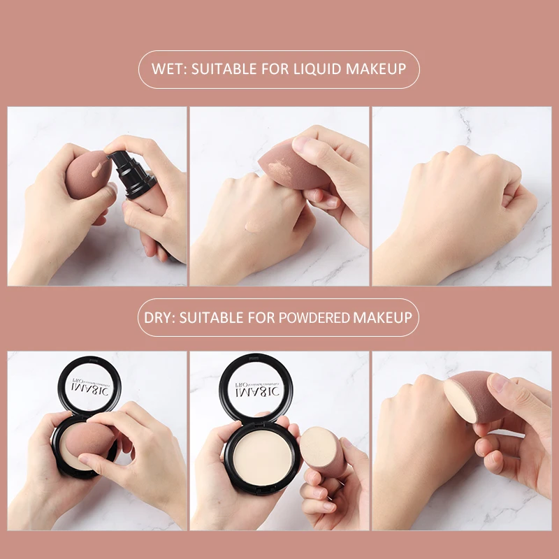 IMAGIC 10 Uds esponja de maquillaje esponja húmeda y seca esponja de maquillaje suave profesional paquetes de combinación más grandes de alta calidad