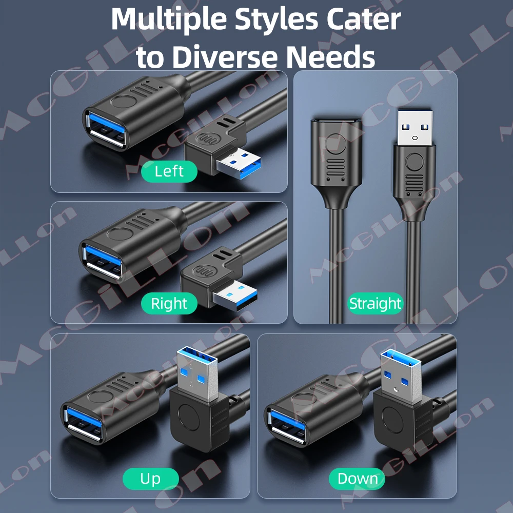 McGiLLon Cable extensor USB 3,0 Cable de extensión macho a hembra con interruptor de encendido y apagado para PC ventilador USB lámpara LED Cable de alimentación del cargador USB