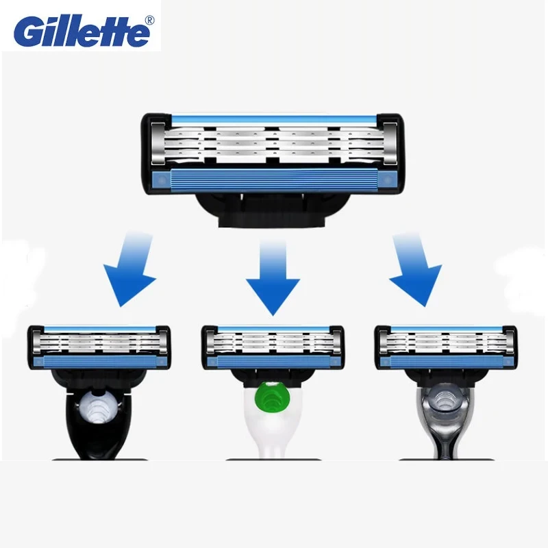 Gillette Mach 3 cabezal de afeitadora, cartuchos de repuesto con tiras de luz, cuchillas de 3 capas, corte rápido y suave, cuidado facial de barba para hombre