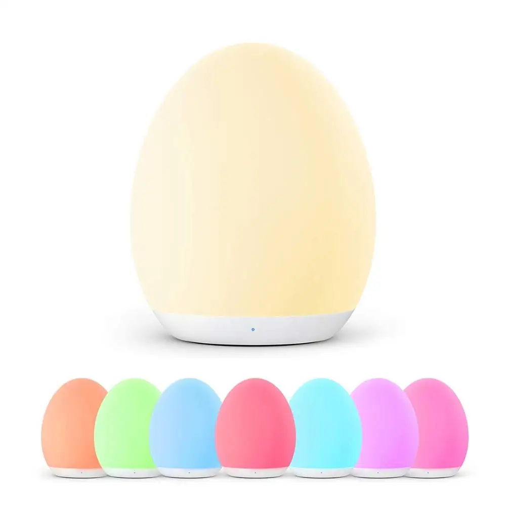 Nueva luz ambiental nocturna con forma de huevo, lámpara regulable táctil con Control RGB, mesa portátil recargable por USB para lámparas de noche, lámpara de noche