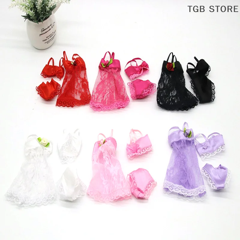 Conjunto de 3 pijamas para muñeca, ropa interior, accesorios para el hogar, 30cm