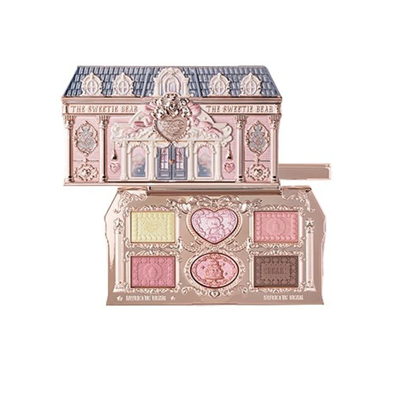 Flower Knows SWEETIE BEAR Paleta de maquillaje de ojos altamente pigmentada Sombras de ojos Kit de regalo de cosméticos con acabado brillante mate de larga duración