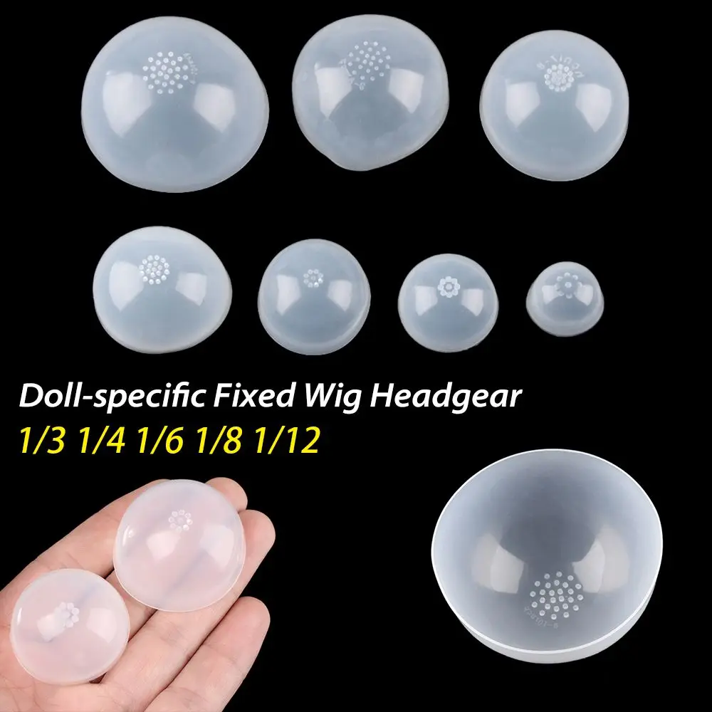 Peluca fija específica para muñeca, accesorio de cabeza de silicona antideslizante para pelo de Gel de sílice, 7 tamaños, 1/3, 1/4, 1/6, 1/8, 1/12