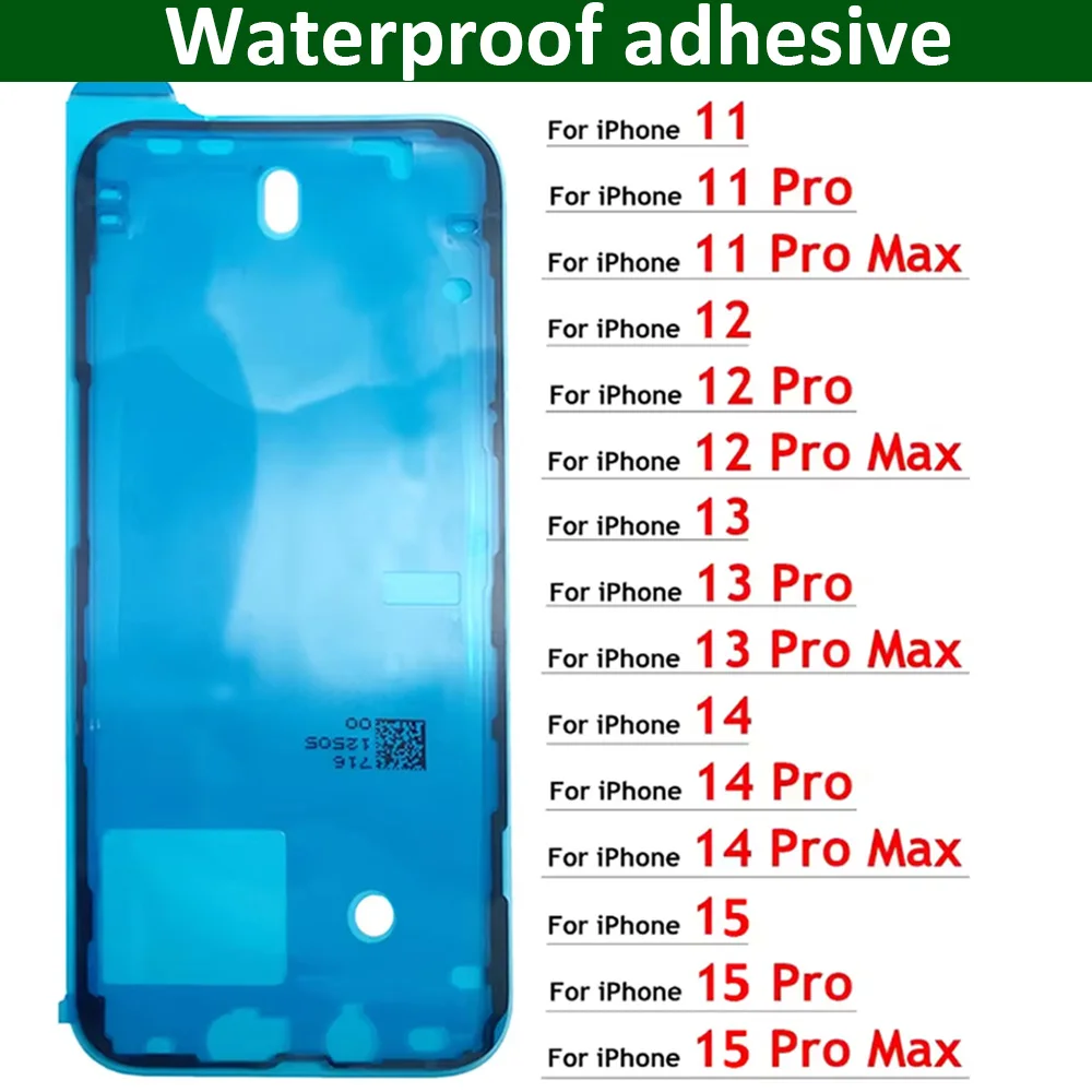 OEM para iPhone 11 12 13 14 15 Pro Max Plus pegamento para pantalla LCD pegatina impermeable cinta adhesiva de sellado de marco